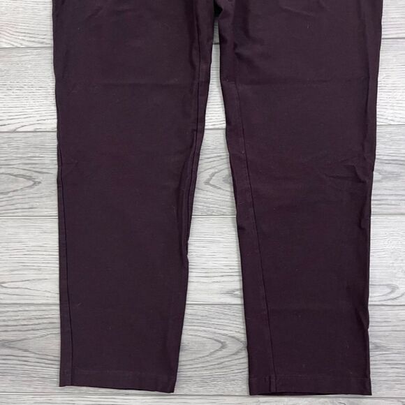 Eileen Fisher Women Size L Brown Pullon Straight Leg Ankle Pants Trouser Office - Picture 7 of 7